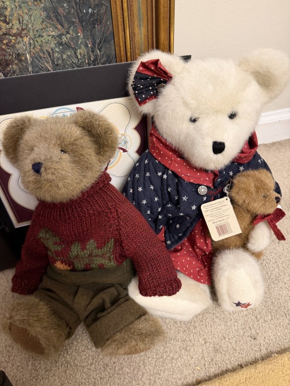New Boyds Bears Bundle 2 Plush Starr B Bearyproud Sparkle and Sweater Bear Tags